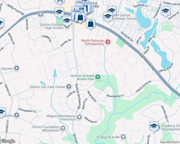 map of restaurants, bars, coffee shops, grocery stores, and more near in Silver Spring