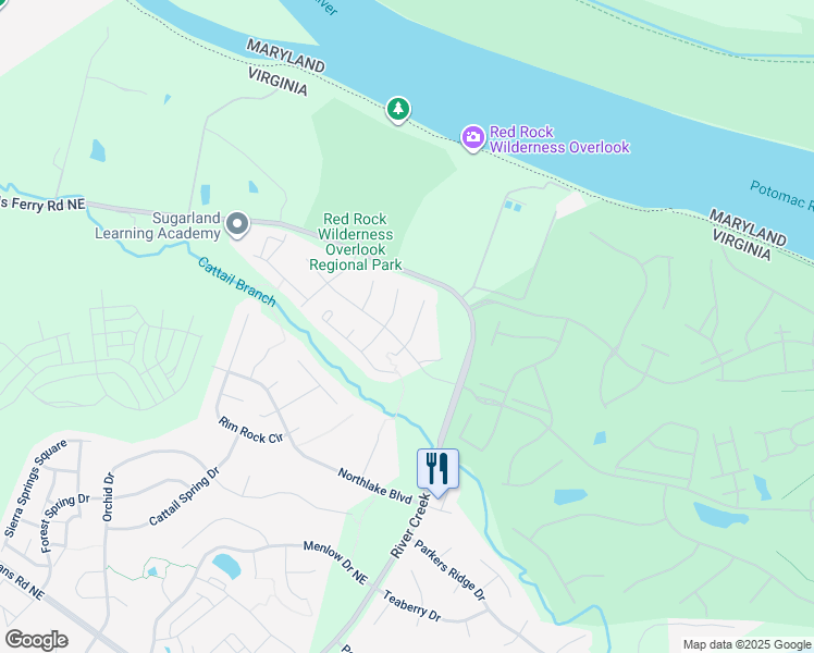 map of restaurants, bars, coffee shops, grocery stores, and more near 18283 Maple Spring Court in Leesburg