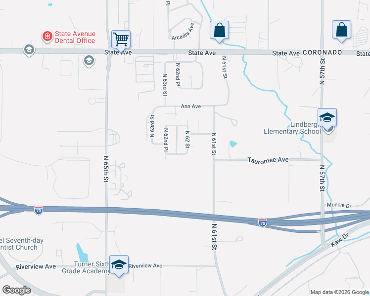 map of restaurants, bars, coffee shops, grocery stores, and more near 6213 Tauromee Avenue in Kansas City