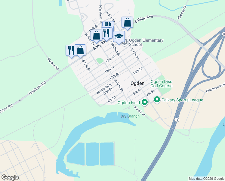 map of restaurants, bars, coffee shops, grocery stores, and more near 467-479 Maple Alley in Ogden