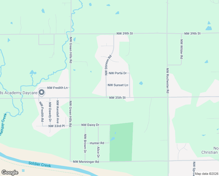 map of restaurants, bars, coffee shops, grocery stores, and more near 3605 Northwest Stinson Road in Topeka