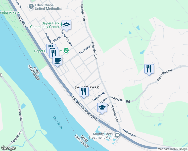 map of restaurants, bars, coffee shops, grocery stores, and more near 220 Rockaway Avenue in Cincinnati