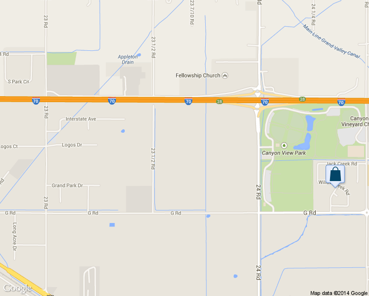 map of restaurants, bars, coffee shops, grocery stores, and more near 724 23 1/2 Rd in Grand Junction