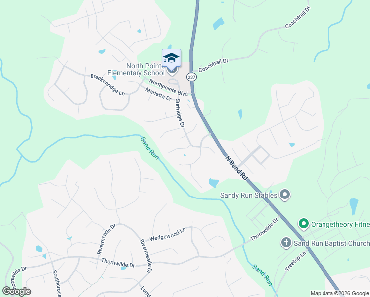 map of restaurants, bars, coffee shops, grocery stores, and more near 2041 Woodmere Court in Hebron