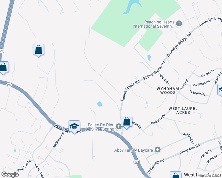 map of restaurants, bars, coffee shops, grocery stores, and more near 15510 Aitcheson Lane in Laurel