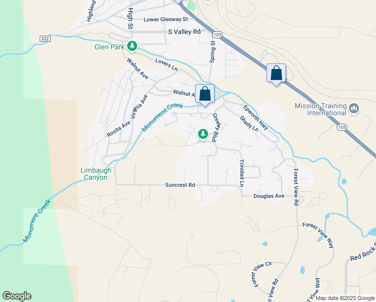 map of restaurants, bars, coffee shops, grocery stores, and more near 133 Wheat Ridge in Monument