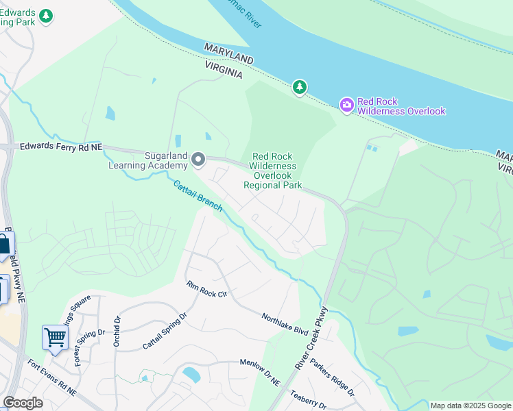 map of restaurants, bars, coffee shops, grocery stores, and more near 43063 Lake Ridge Place in Leesburg