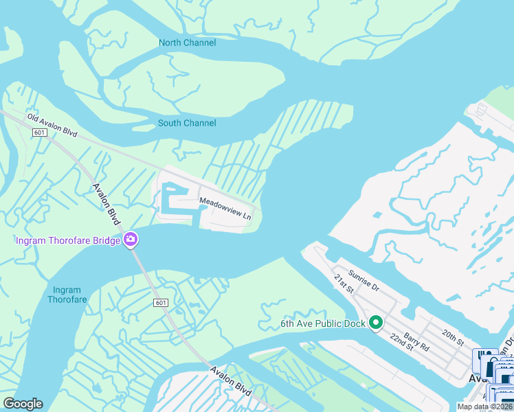 map of restaurants, bars, coffee shops, grocery stores, and more near 718 Old Avalon Boulevard in Avalon