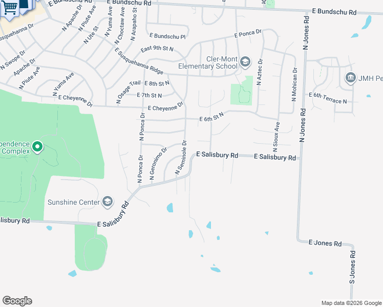 map of restaurants, bars, coffee shops, grocery stores, and more near 18800 East Salisbury Road in Independence