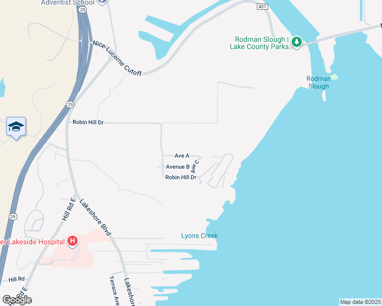 map of restaurants, bars, coffee shops, grocery stores, and more near 282 Avenue A in Lakeport