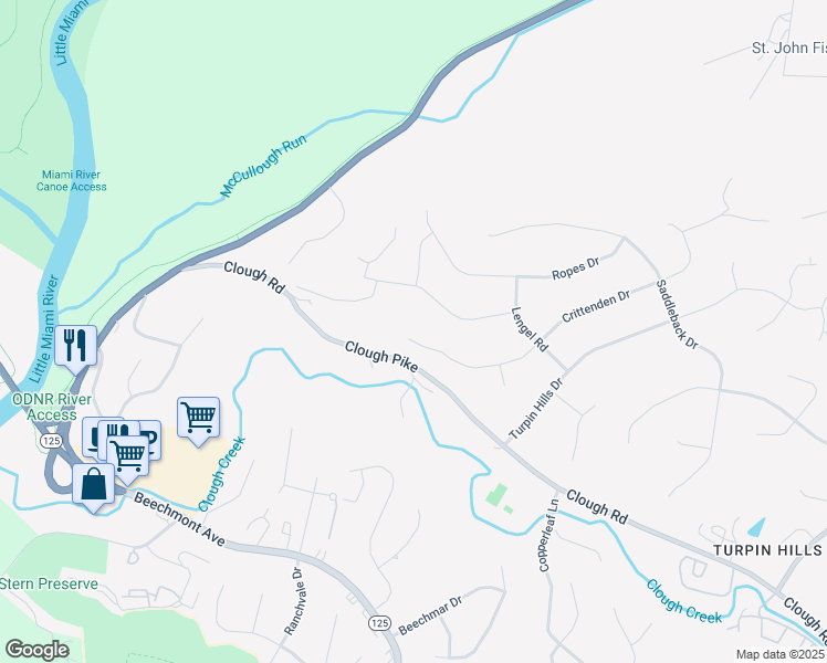 map of restaurants, bars, coffee shops, grocery stores, and more near 5877 Crittenden Drive in Cincinnati