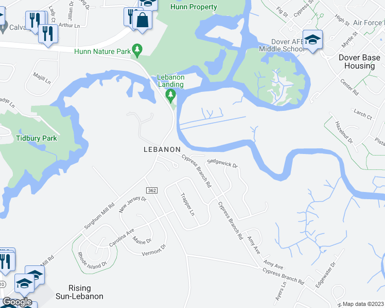map of restaurants, bars, coffee shops, grocery stores, and more near 31 Raylen Court in Magnolia