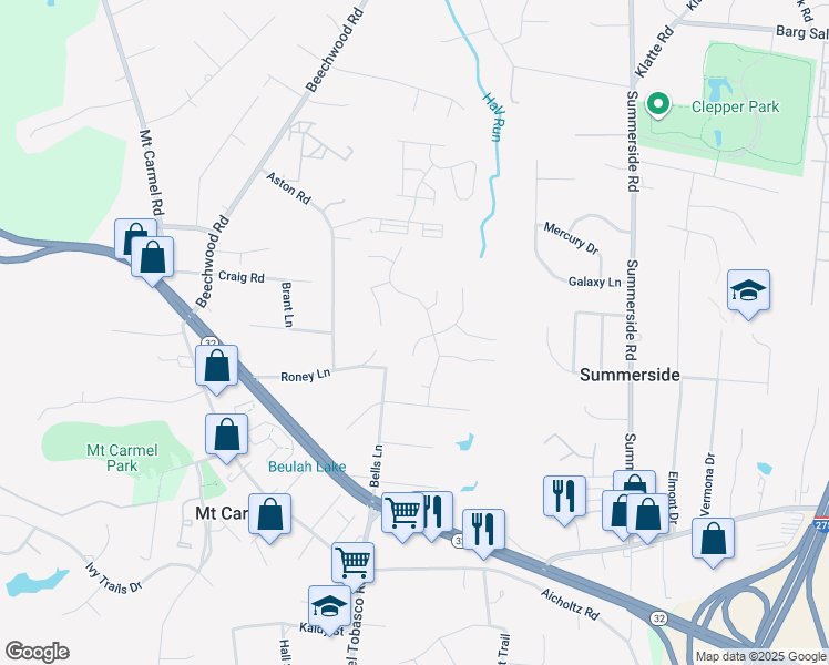 map of restaurants, bars, coffee shops, grocery stores, and more near 545 Forest Ridge Court in Cincinnati