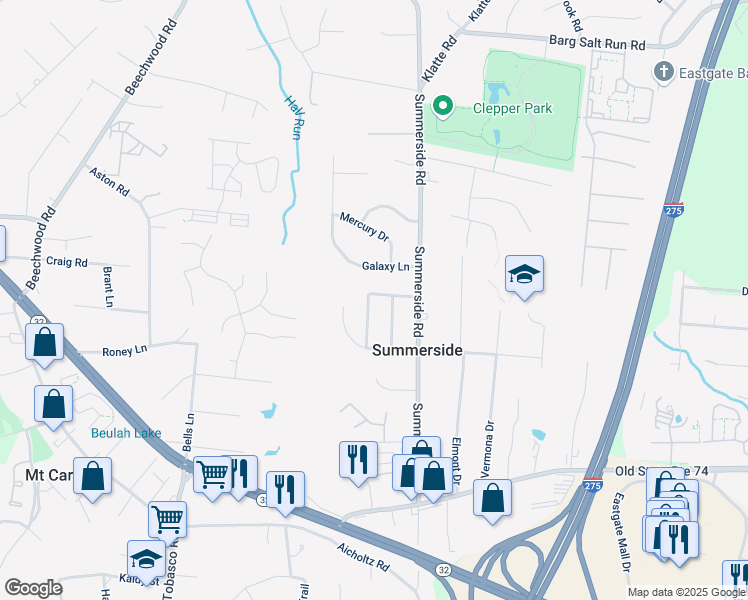 map of restaurants, bars, coffee shops, grocery stores, and more near 4629 Clayton Drive in Cincinnati