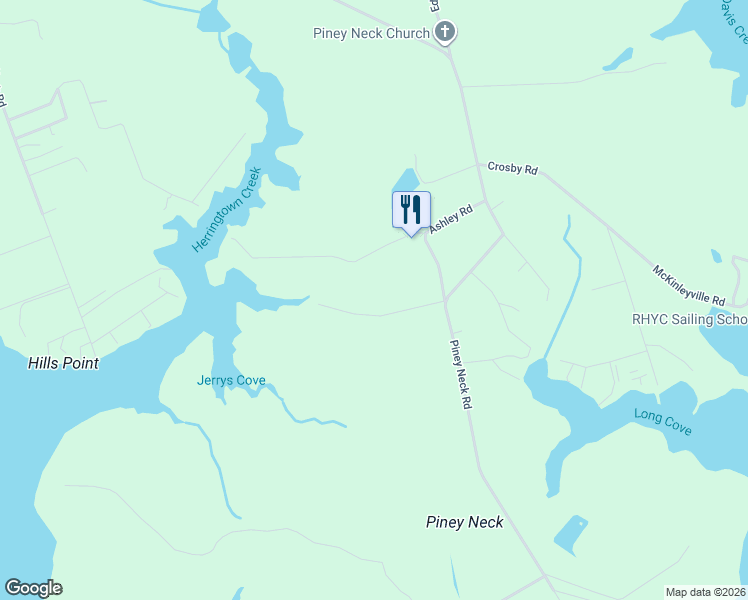 map of restaurants, bars, coffee shops, grocery stores, and more near 22312 Frazier Road in Rock Hall