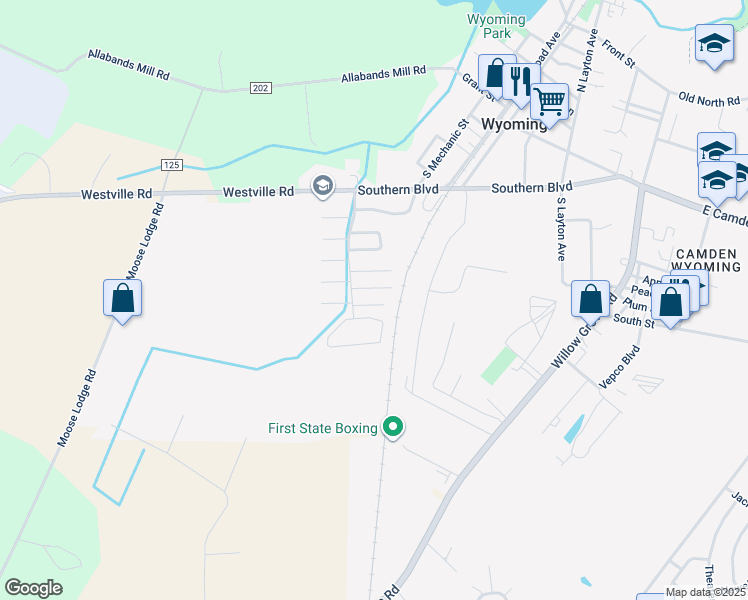 map of restaurants, bars, coffee shops, grocery stores, and more near 49 Citrus Drive in Wyoming