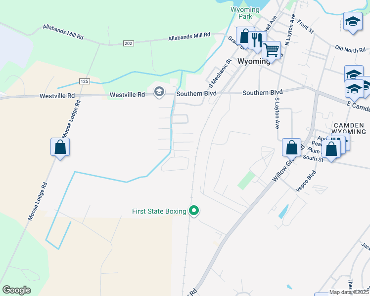 map of restaurants, bars, coffee shops, grocery stores, and more near 49 Citrus Drive in Wyoming