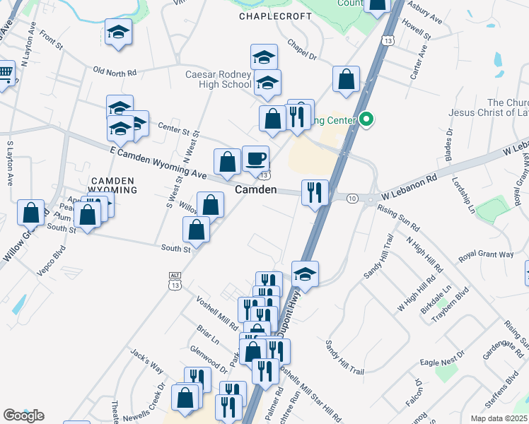 map of restaurants, bars, coffee shops, grocery stores, and more near 310 William St in Camden