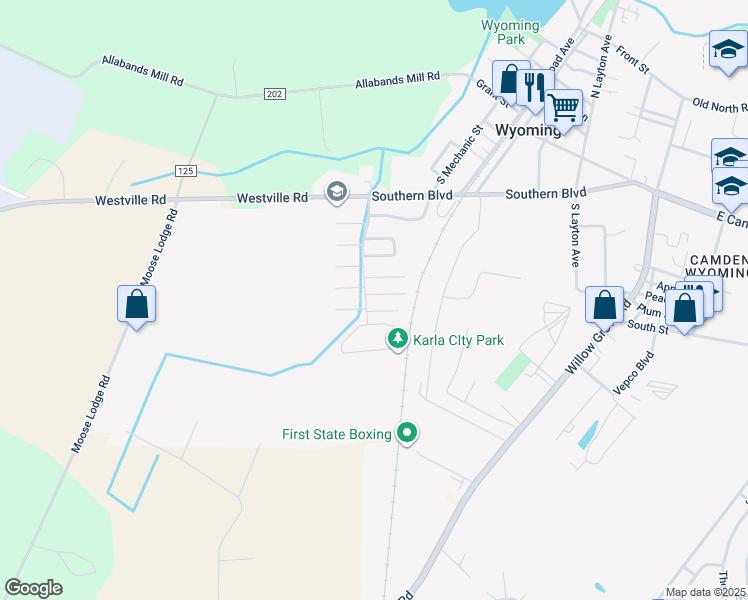 map of restaurants, bars, coffee shops, grocery stores, and more near 18 Pepperwood Drive in Wyoming
