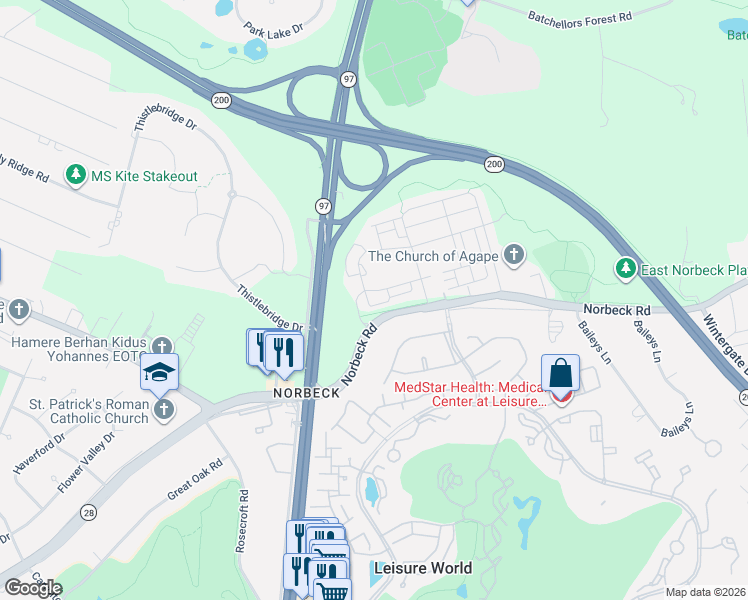 map of restaurants, bars, coffee shops, grocery stores, and more near 3750 Clara Downey Avenue in Silver Spring