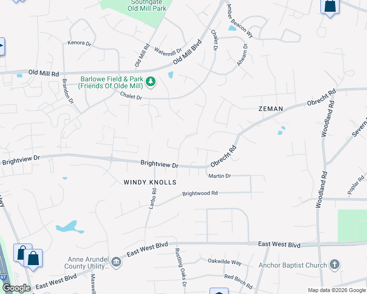 map of restaurants, bars, coffee shops, grocery stores, and more near 8311 Sunnyview Drive in Millersville