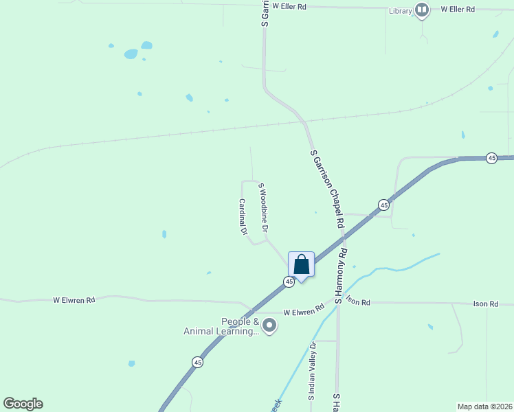 map of restaurants, bars, coffee shops, grocery stores, and more near 4620 S Woodbine Dr in Bloomington