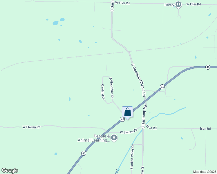 map of restaurants, bars, coffee shops, grocery stores, and more near 4620 S Woodbine Dr in Bloomington