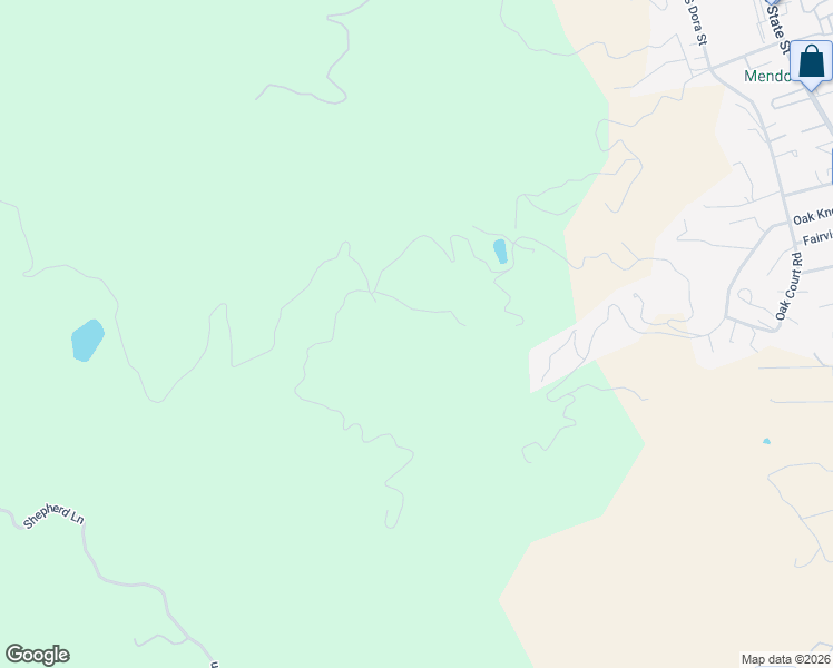 map of restaurants, bars, coffee shops, grocery stores, and more near 1411 Oak Knoll Road in Ukiah