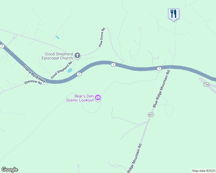 map of restaurants, bars, coffee shops, grocery stores, and more near 2263 Gun Barrel Road in White Post
