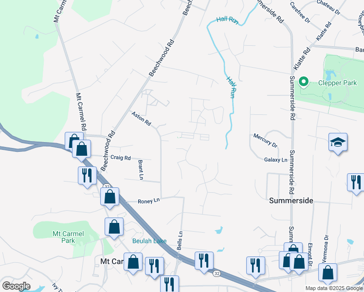 map of restaurants, bars, coffee shops, grocery stores, and more near 526 Elm Tree Court in Cincinnati