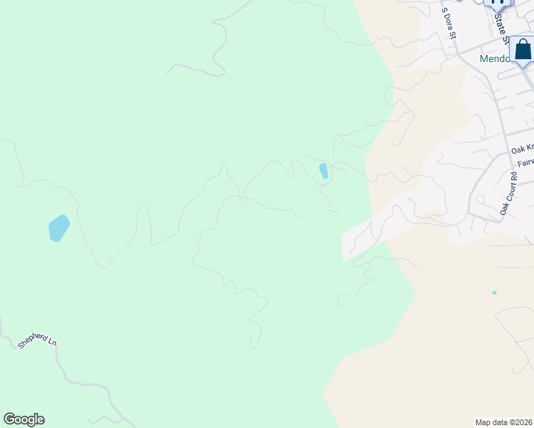 map of restaurants, bars, coffee shops, grocery stores, and more near 1411 Oak Knoll Road in Ukiah
