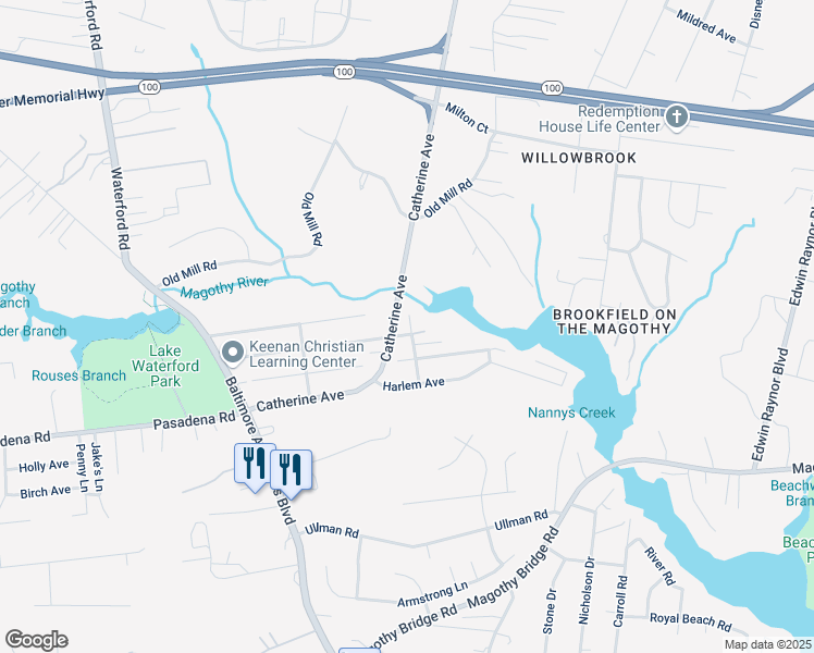 map of restaurants, bars, coffee shops, grocery stores, and more near 8315 Catherine Avenue in Pasadena