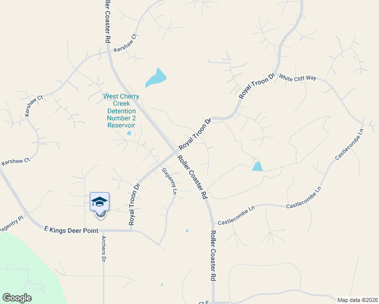 map of restaurants, bars, coffee shops, grocery stores, and more near 19215 Royal Troon Drive in Monument