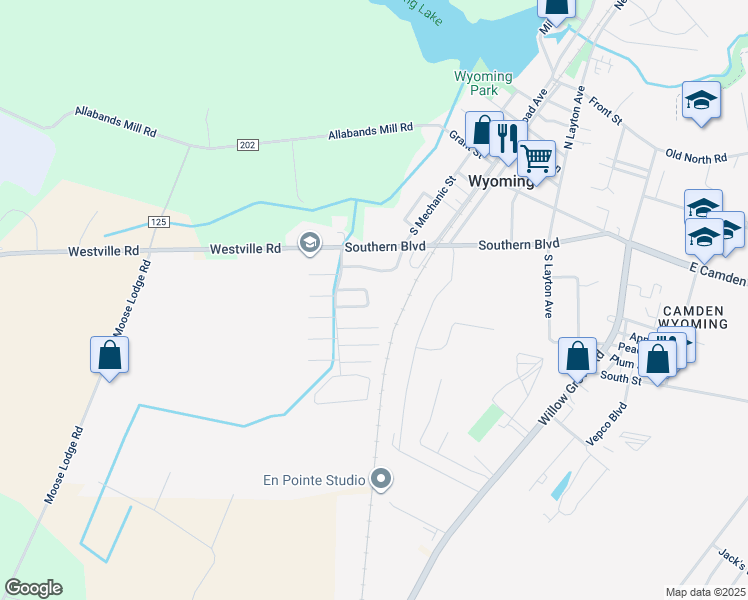 map of restaurants, bars, coffee shops, grocery stores, and more near 93 Downey Oak Circle in Wyoming