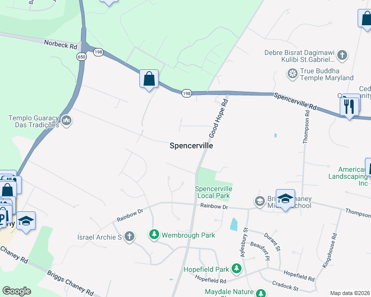 map of restaurants, bars, coffee shops, grocery stores, and more near 1515 Harding Lane in Silver Spring