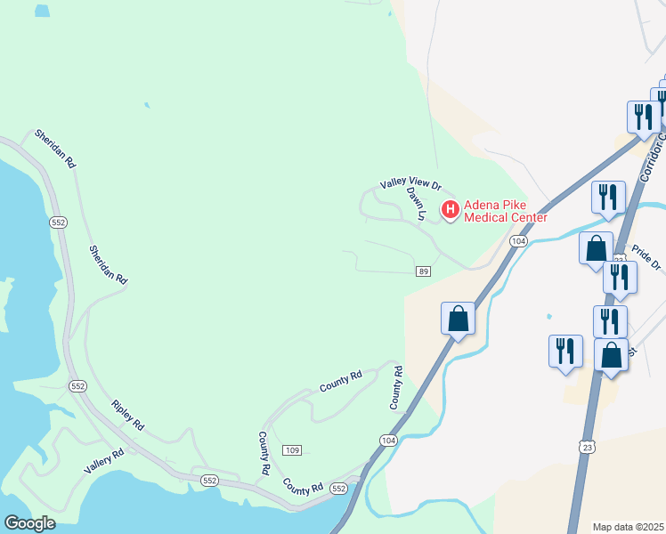 map of restaurants, bars, coffee shops, grocery stores, and more near 246 Pinehurst Boulevard in Waverly