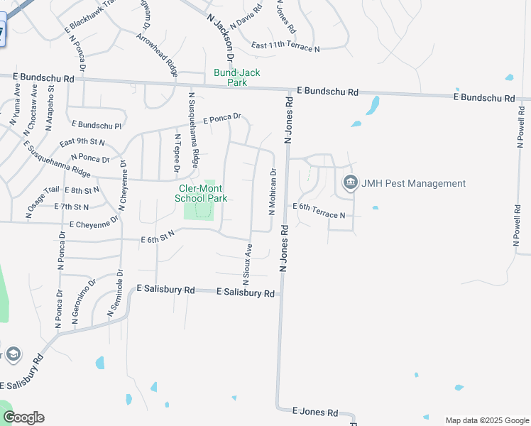 map of restaurants, bars, coffee shops, grocery stores, and more near 19400 East 6th Street North in Independence