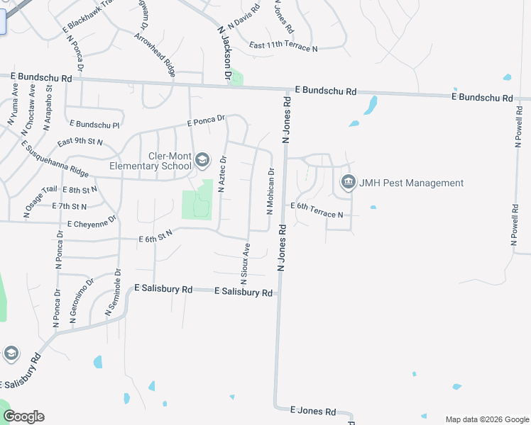 map of restaurants, bars, coffee shops, grocery stores, and more near 644 North Mohican Drive in Independence