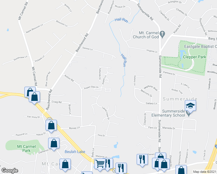 map of restaurants, bars, coffee shops, grocery stores, and more near 4656 Laurel View Drive in Cincinnati