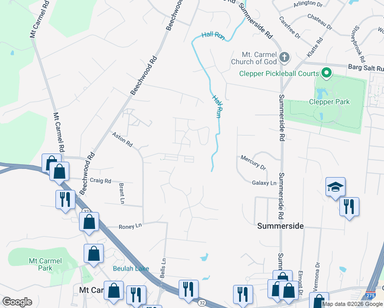 map of restaurants, bars, coffee shops, grocery stores, and more near 552 Aspen Glen Drive in Cincinnati