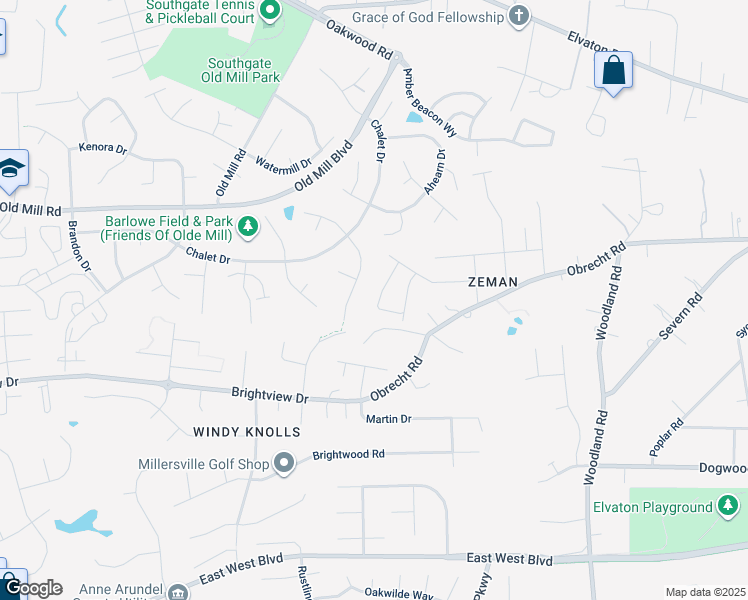 map of restaurants, bars, coffee shops, grocery stores, and more near 8297 Kippis Road in Glen Burnie