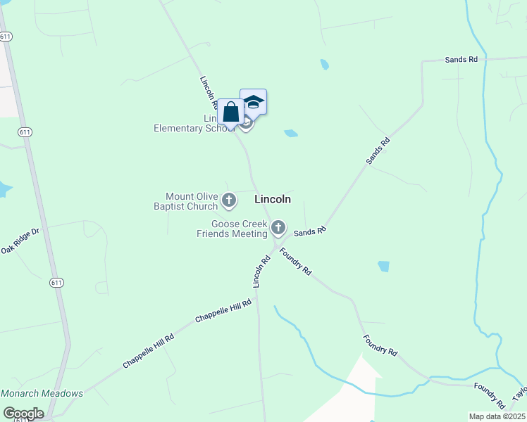 map of restaurants, bars, coffee shops, grocery stores, and more near 18165 Lincoln Road in Purcellville
