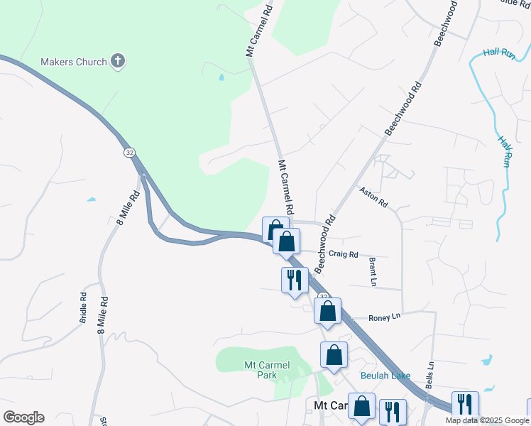 map of restaurants, bars, coffee shops, grocery stores, and more near 3303 Mount Carmel Road in Cincinnati
