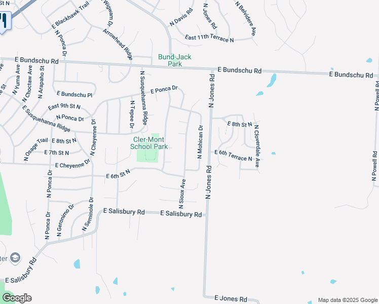 map of restaurants, bars, coffee shops, grocery stores, and more near 705 North Sioux Avenue in Independence