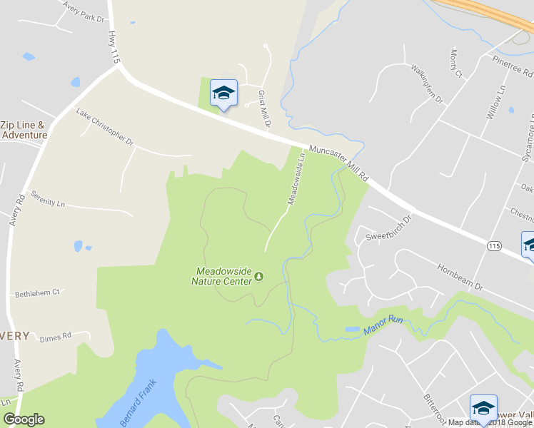 map of restaurants, bars, coffee shops, grocery stores, and more near 5110 Meadowside Lane in Montgomery County