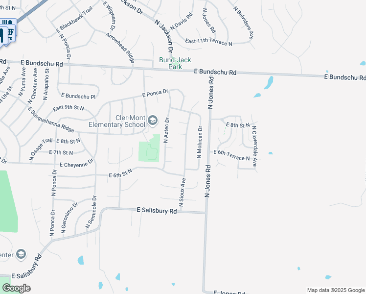 map of restaurants, bars, coffee shops, grocery stores, and more near 700 North Sioux Avenue in Independence