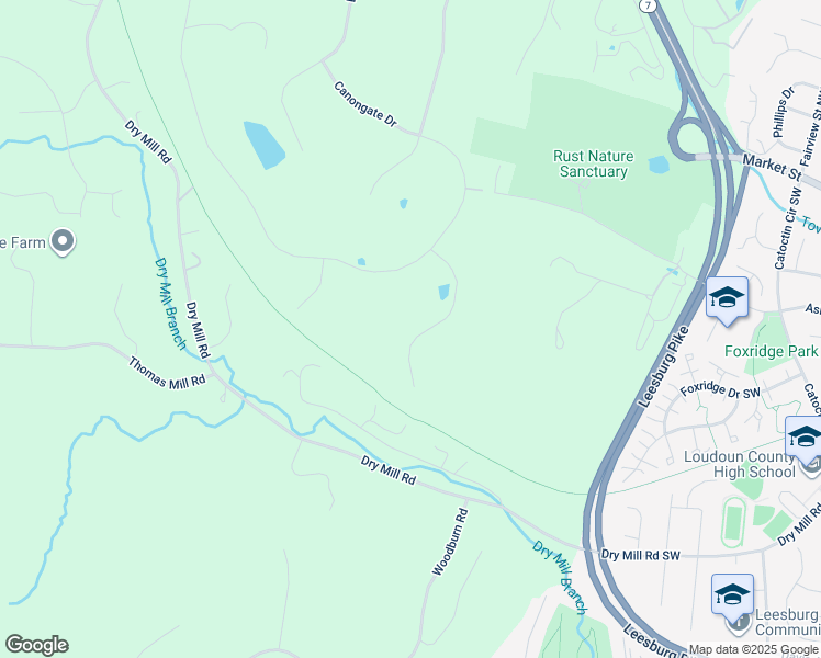 map of restaurants, bars, coffee shops, grocery stores, and more near 18131 Perthshire Court in Leesburg