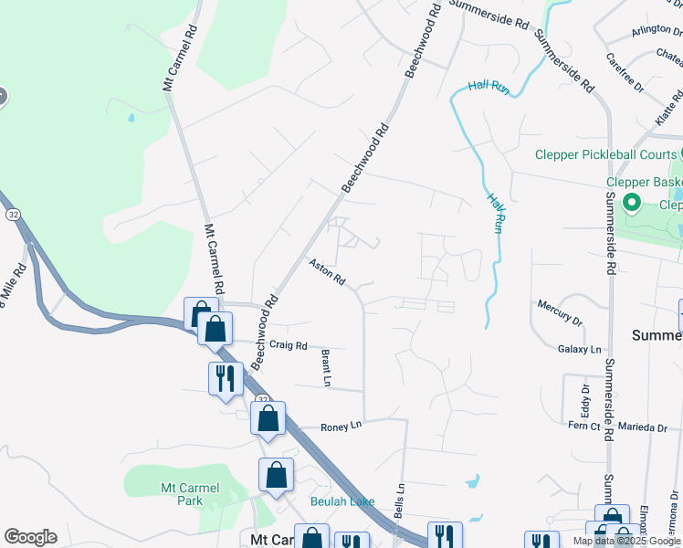 map of restaurants, bars, coffee shops, grocery stores, and more near 491 Halifax Circle in Cincinnati