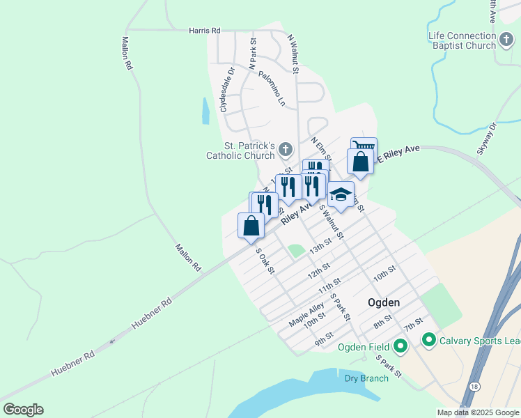 map of restaurants, bars, coffee shops, grocery stores, and more near 405 15th Street in Ogden