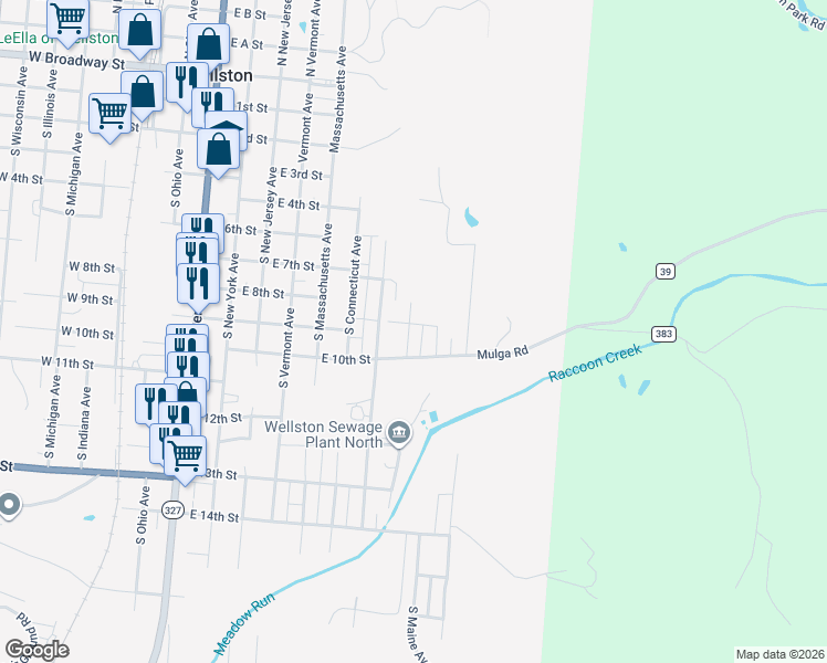 map of restaurants, bars, coffee shops, grocery stores, and more near 818 South Rhode Island Avenue in Wellston